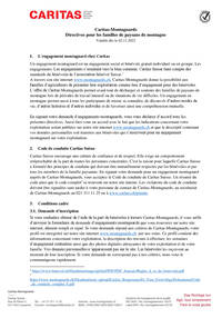 Les directives pour les familles de paysans de montagne expliquent les conditions g