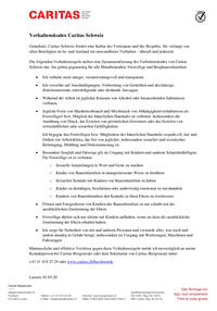Der Verhaltenskodex der Caritas Schweiz fasst zusammen, welche Verhaltensweisen für Freiwillige und Bergbauernfamilien gelten.