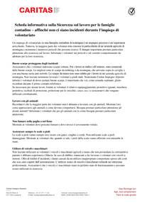 Scheda informativa sulla Sicurezza sul lavoro durante un impegno, affinché non ci siano incidenti.
